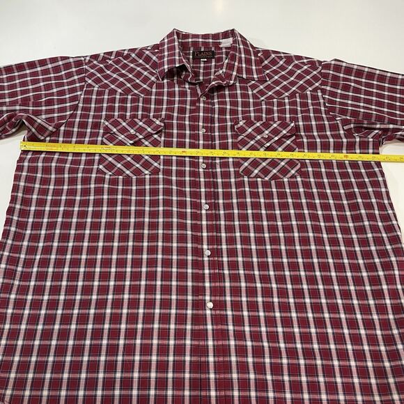 VTG Plains Men’s Western Pearl Snap Shirt Cotton Red Blue Checkered Size XL - Picture 6 of 7